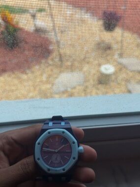 Audemars Piguet Two-Tone Blue and Light Blue Sports Watch apxswatch